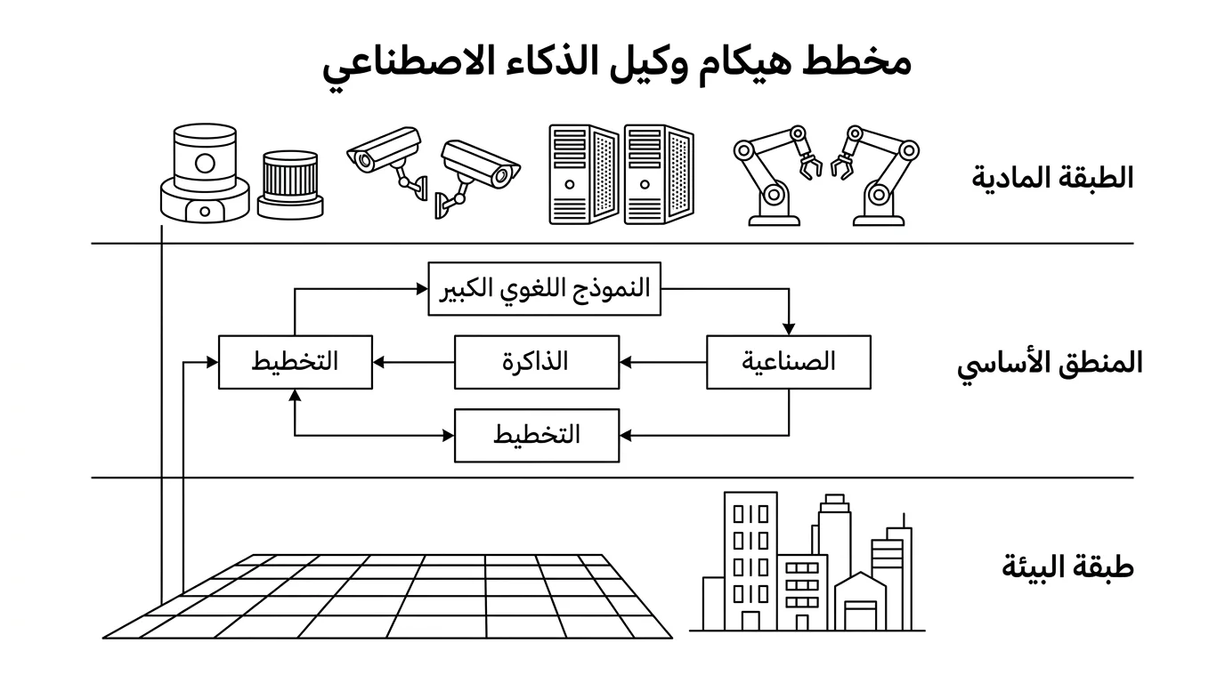 مخطط هيكل نظام وكيل الذكاء الاصطناعي