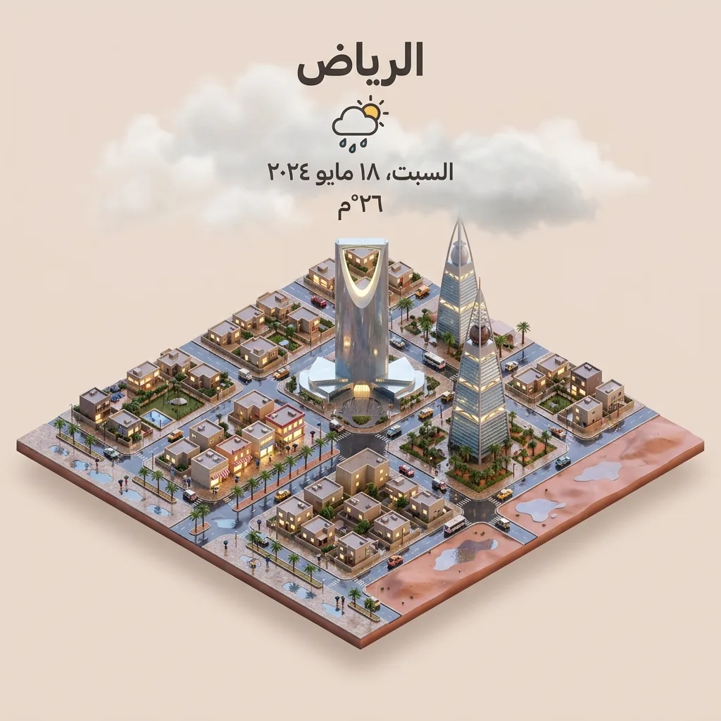 خريطة طقس آيزومترية مصغرة لمدينة الرياض