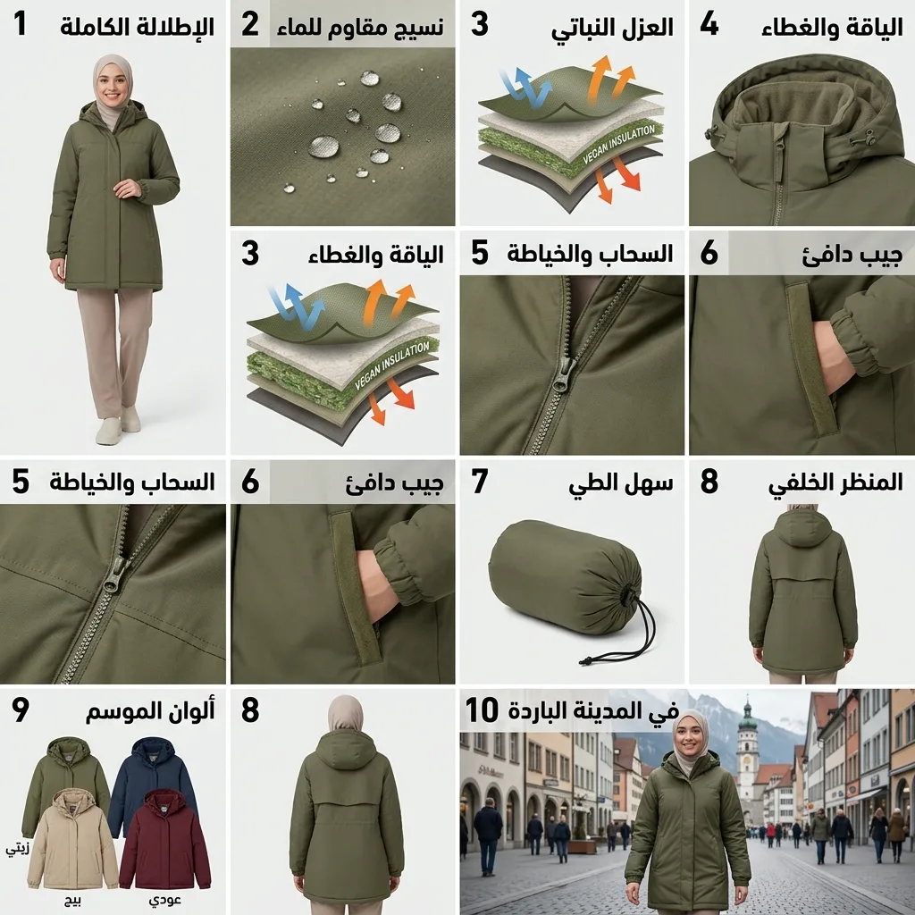عرض من عشر لوحات لسترة شتوية خفيفة