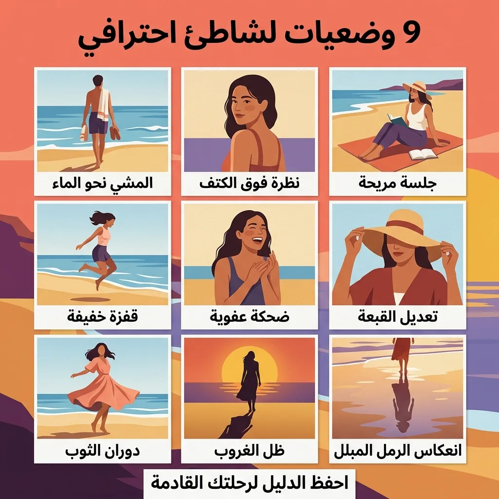 دليل بصري لتسع وضعيات تصوير على الشاطئ