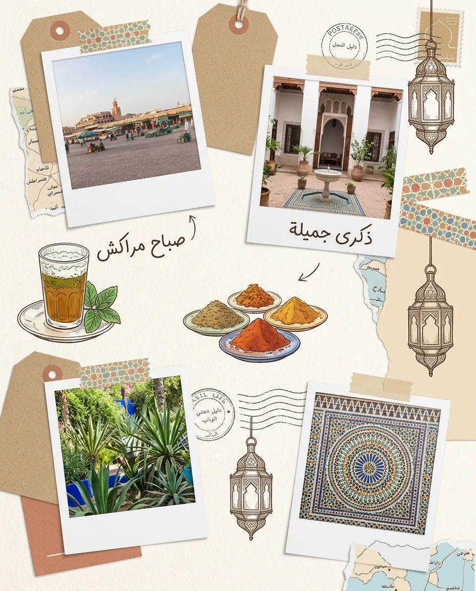 دفتر رحلة قصاصات لذكريات مراكش