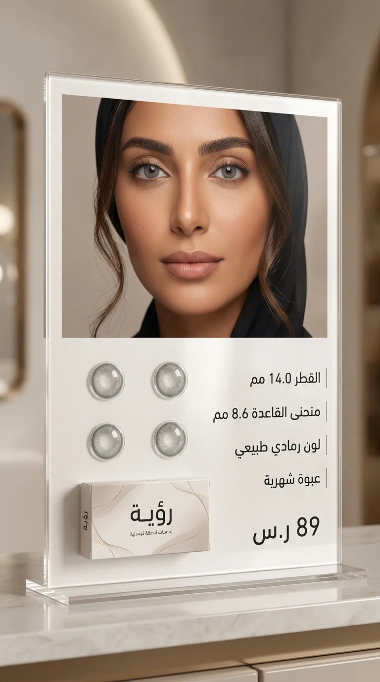 بطاقة عرض عمودية لعدسات لاصقة خيالية