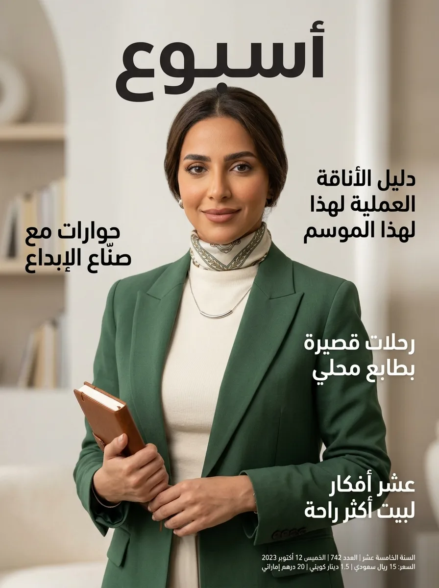 غلاف مجلة أسبوعية عربية للأزياء ونمط الحياة