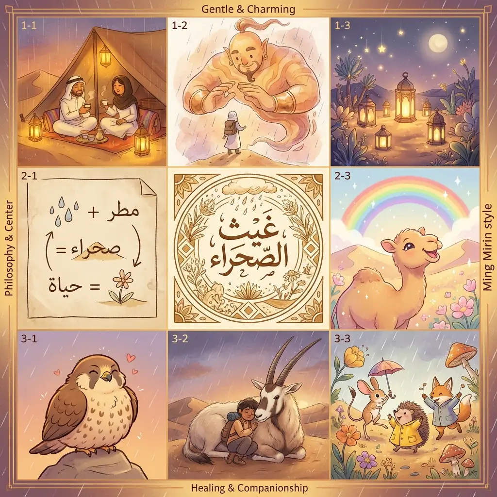 توضيح شبكي 3x3: غيث الصحراء