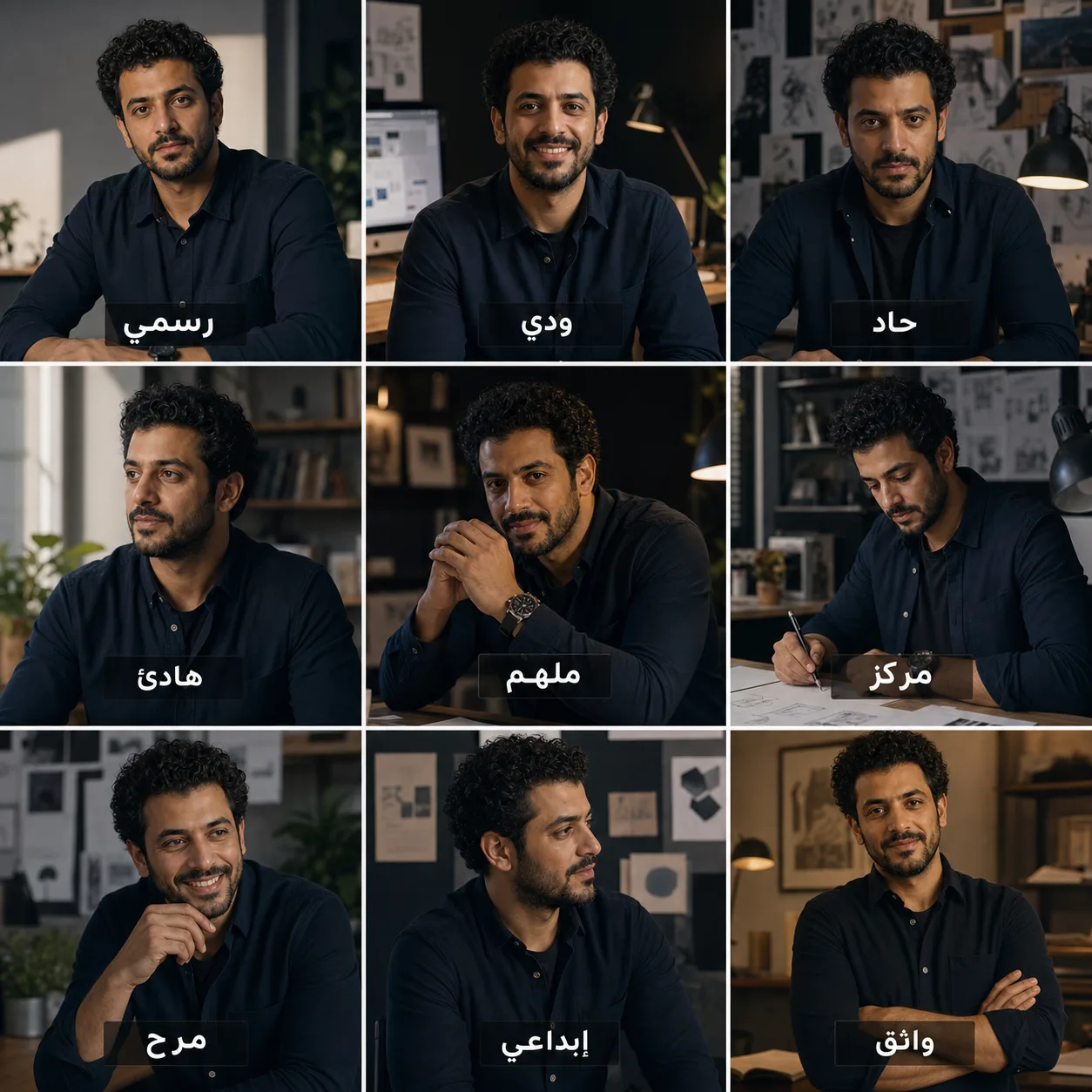 شبكة تساعية لبورتريه مدير إبداعي عربي