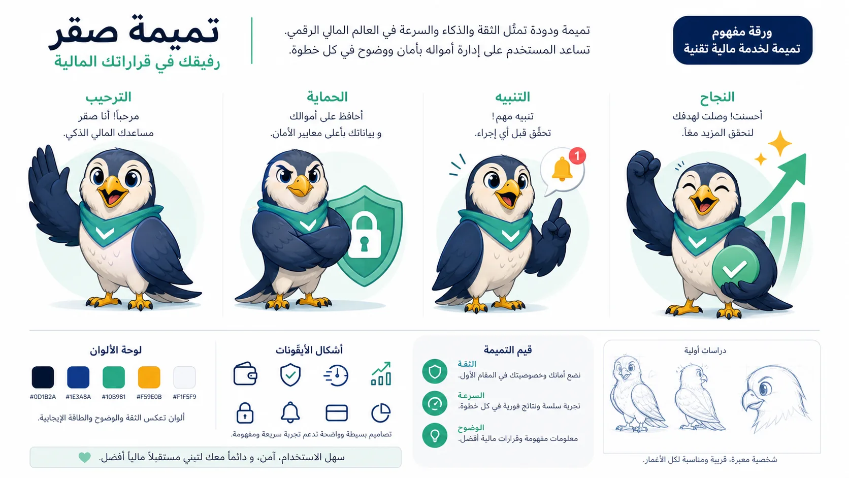 ورقة مفهوم لتميمة صقر لخدمة مالية تقنية