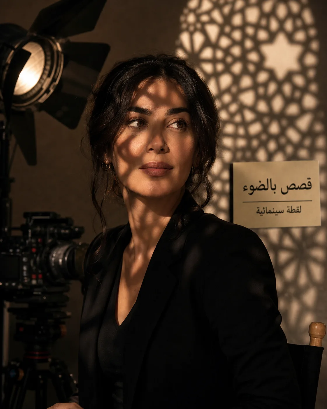 بورتريه عربي بإضاءة غوبو ونقوش مشربية