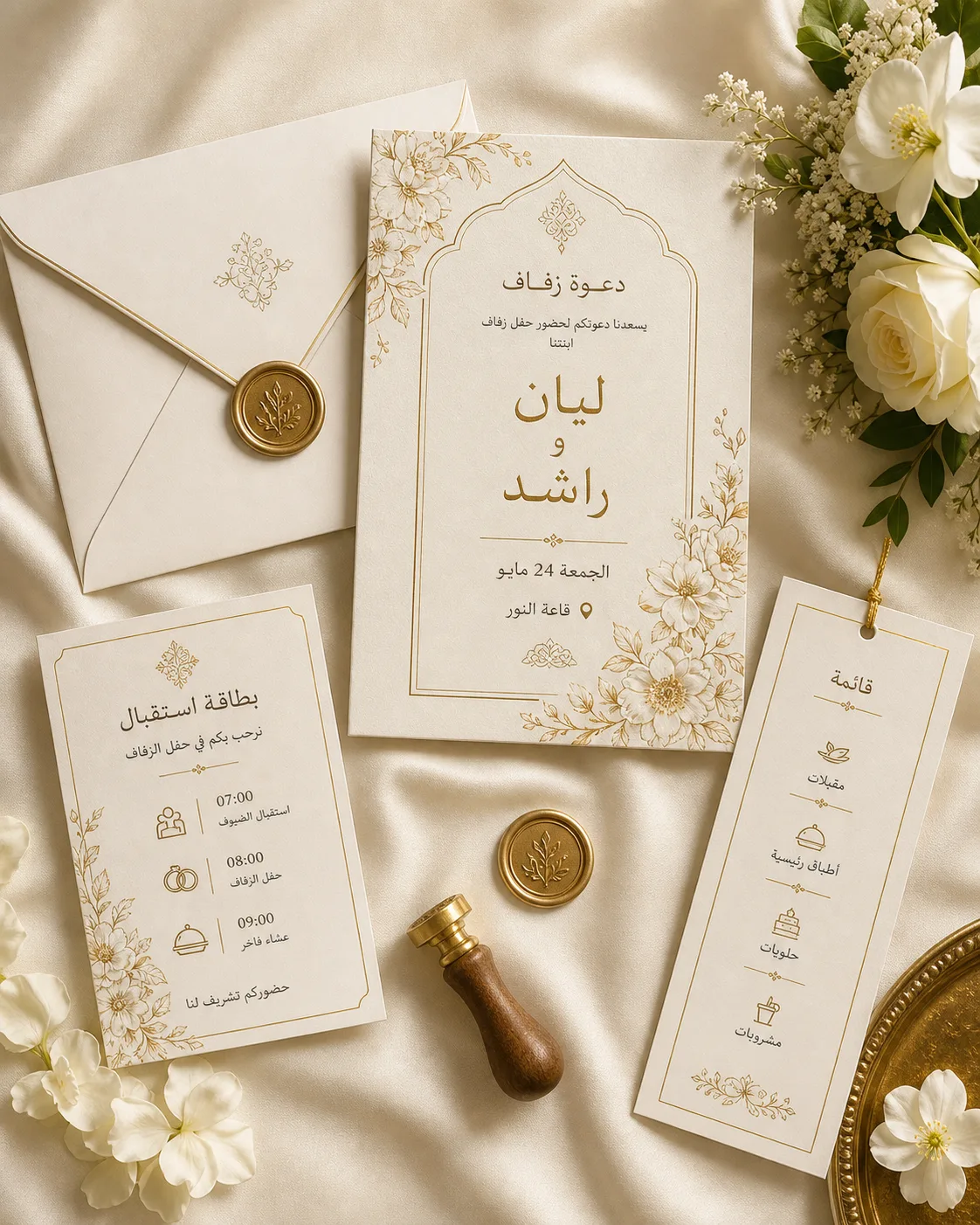مجموعة دعوات زفاف عربية عصرية
