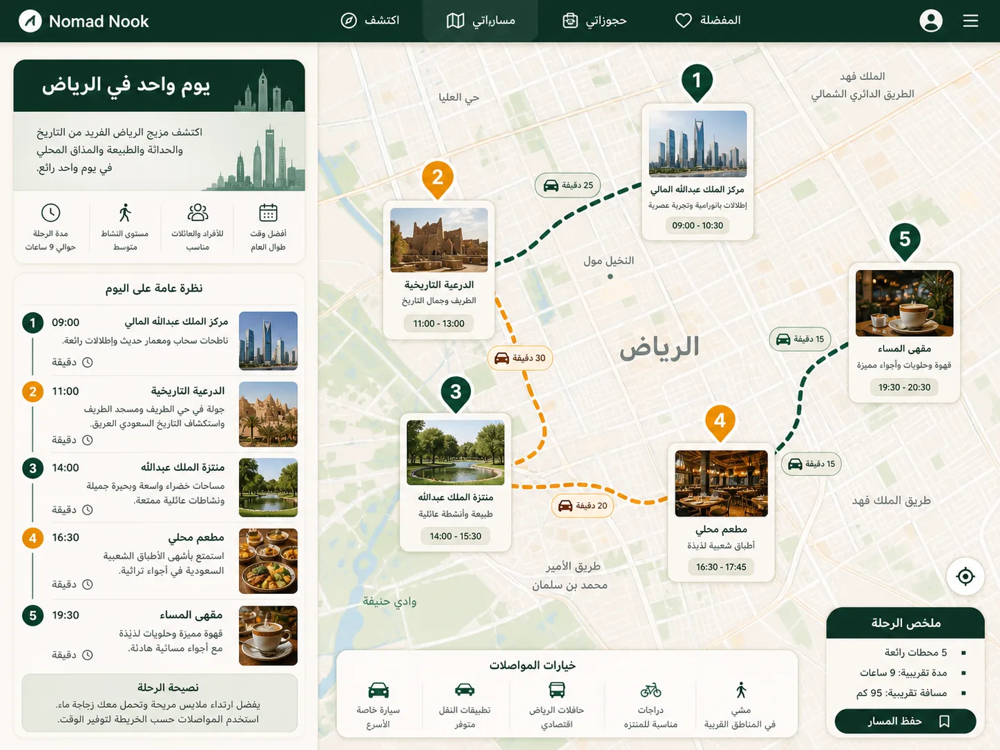 خريطة يوم حضري في الرياض من Nomad Nook