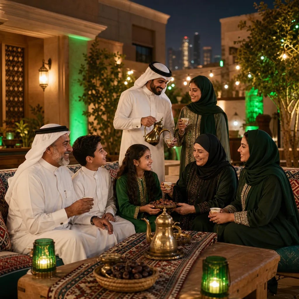 مشهد عائلي للاحتفال الوطني