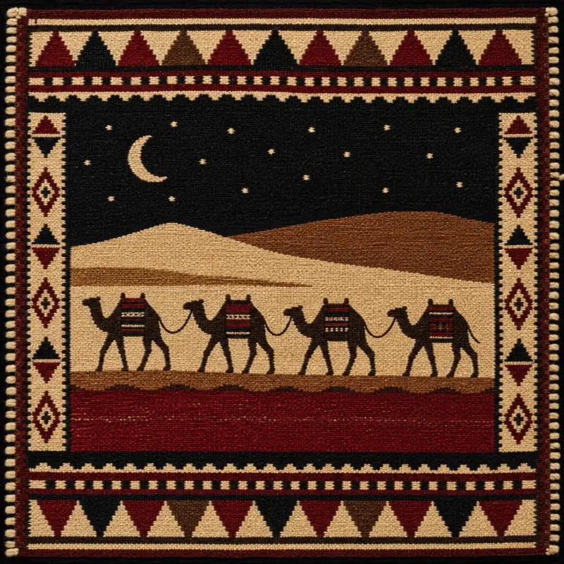 قافلة صحراوية بنسيج السدو