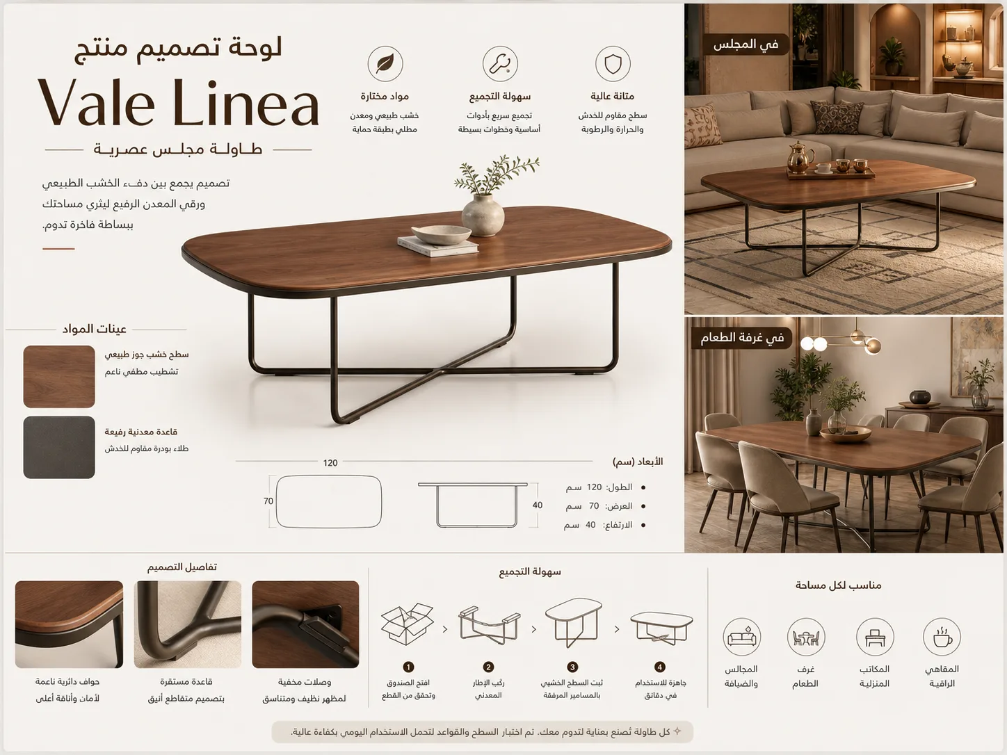 لوحة تصميم لطاولة مجلس عصرية من Vale Linea