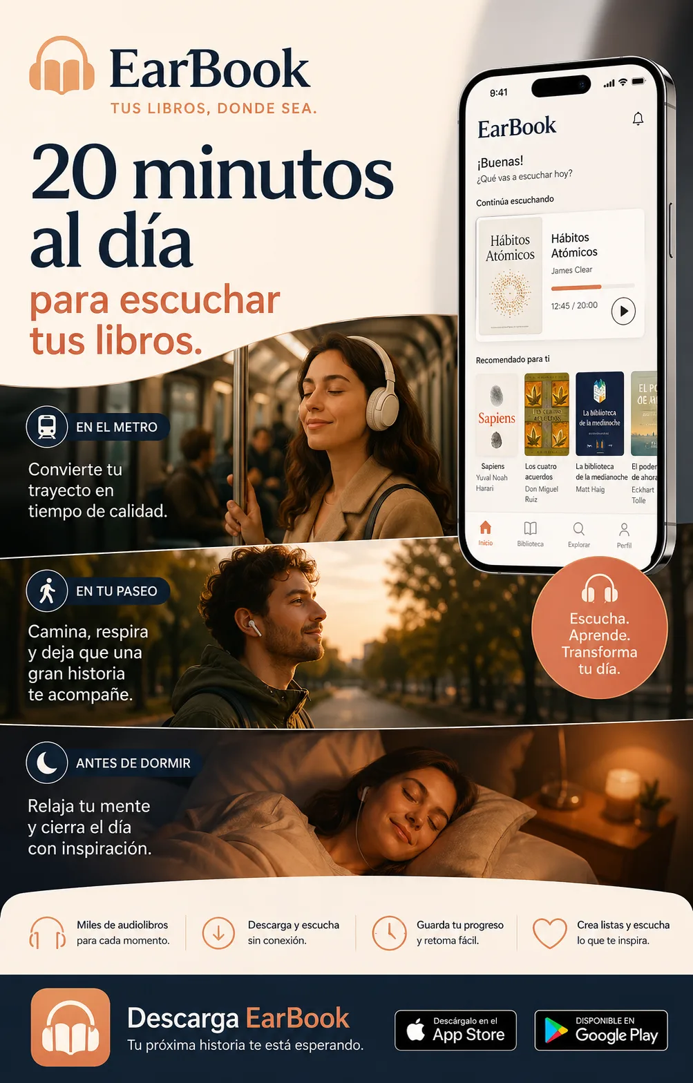 Anuncio social app audiolibros