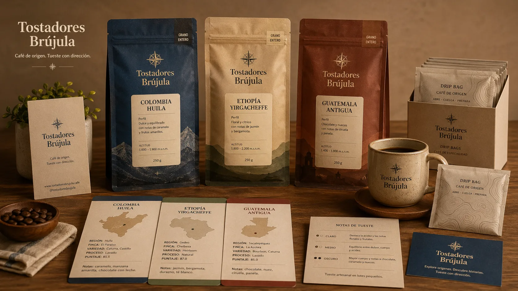 Sistema packaging café boutique