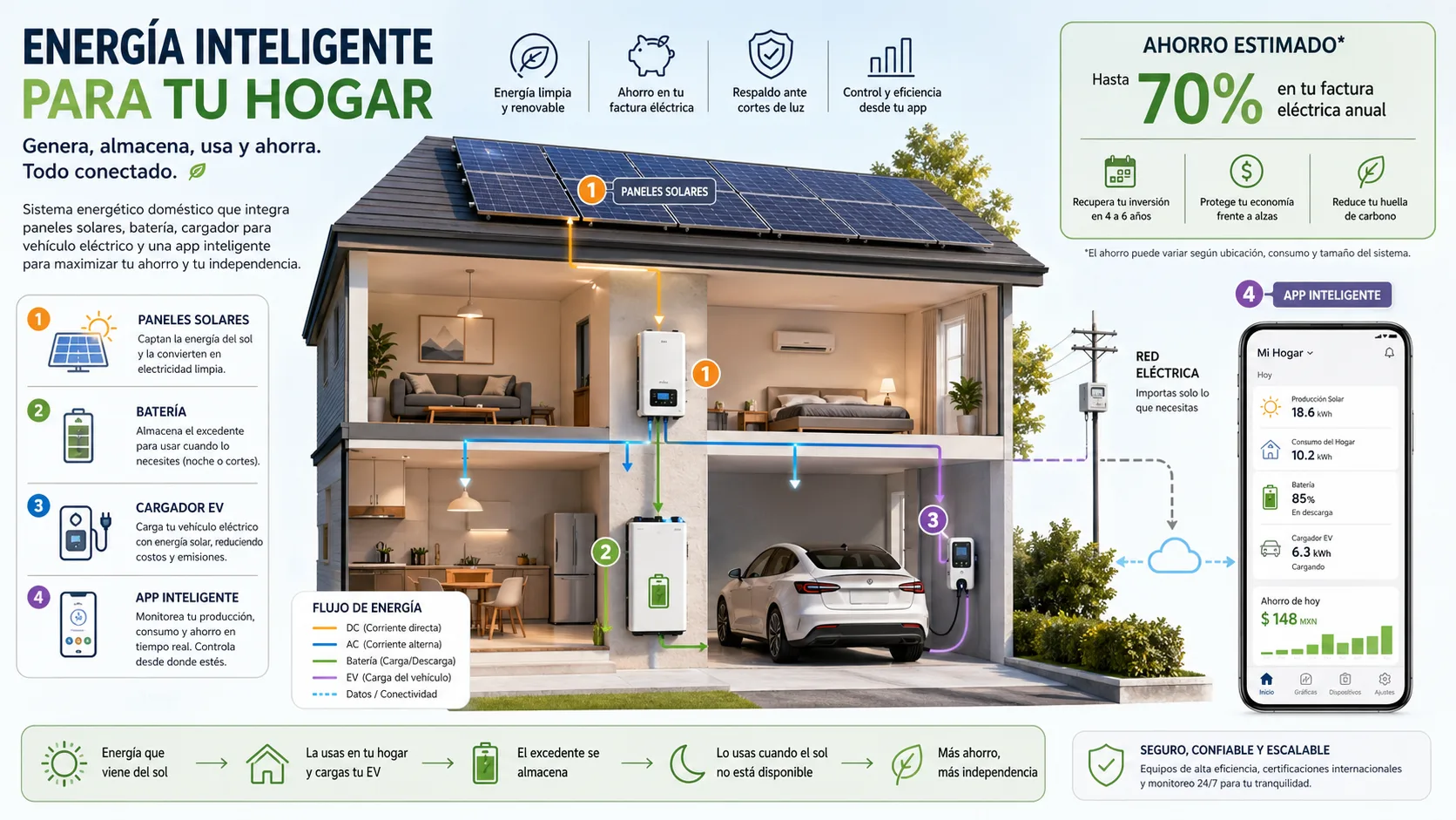 Sistema energía limpia en casa