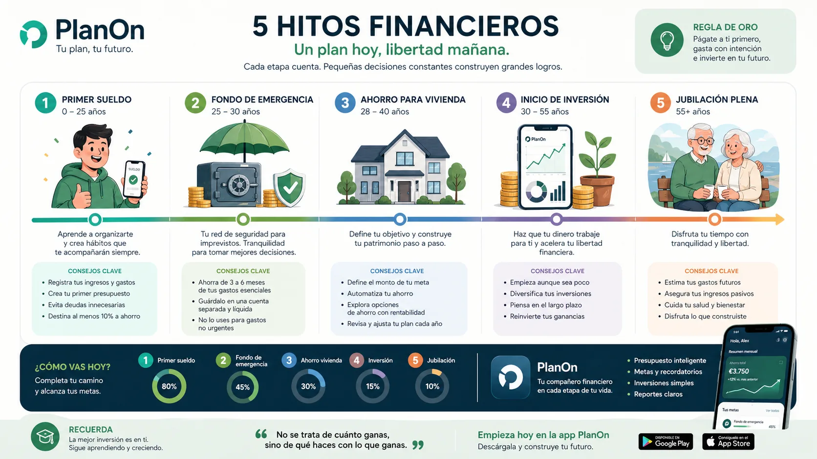 Infografía hitos planificación financiera