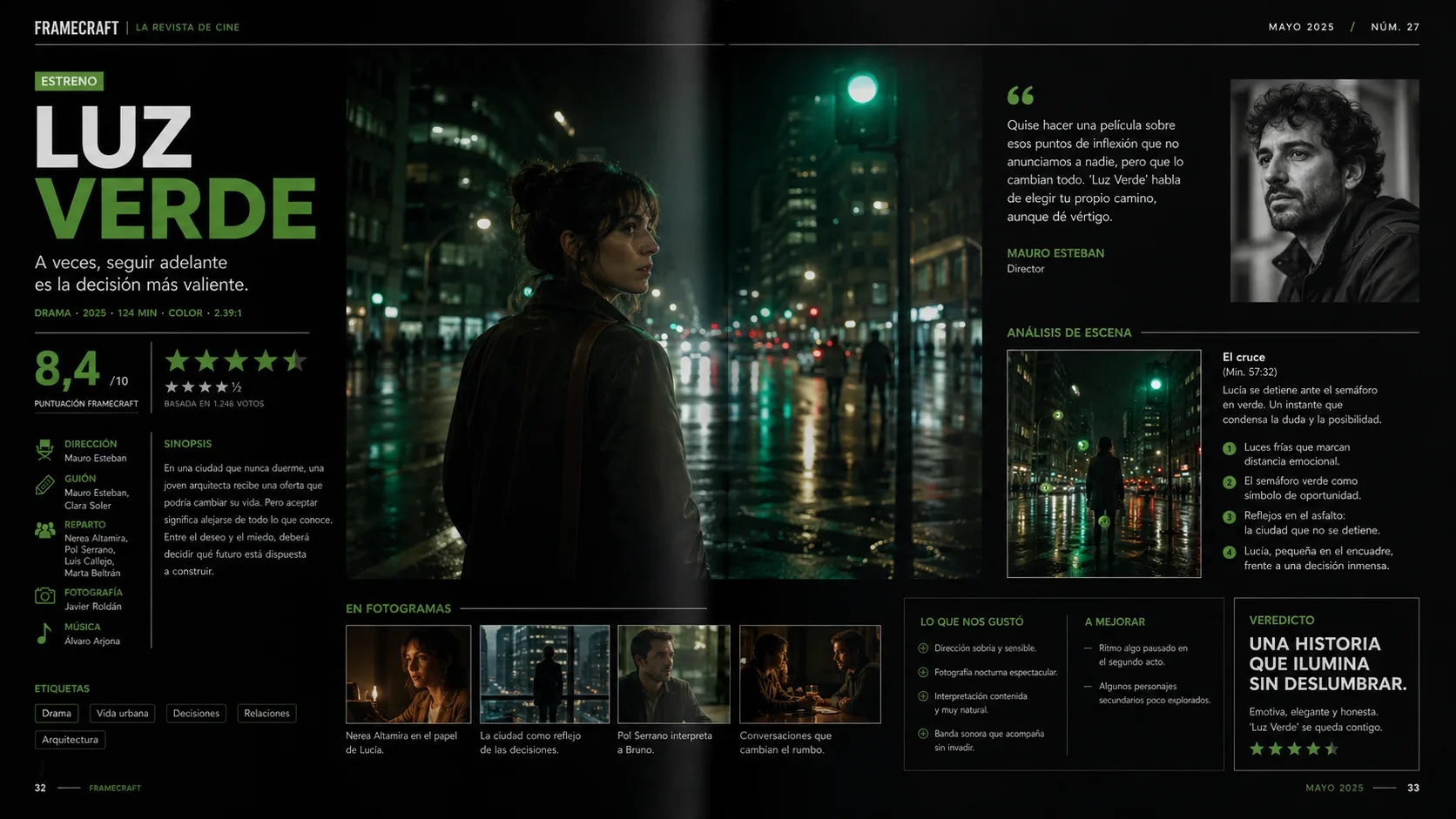 Reseña de cine FrameCraft Luz Verde