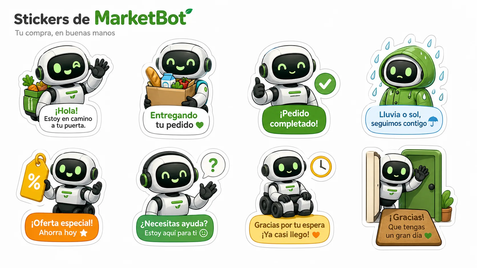 Stickers robot reparto supermercado