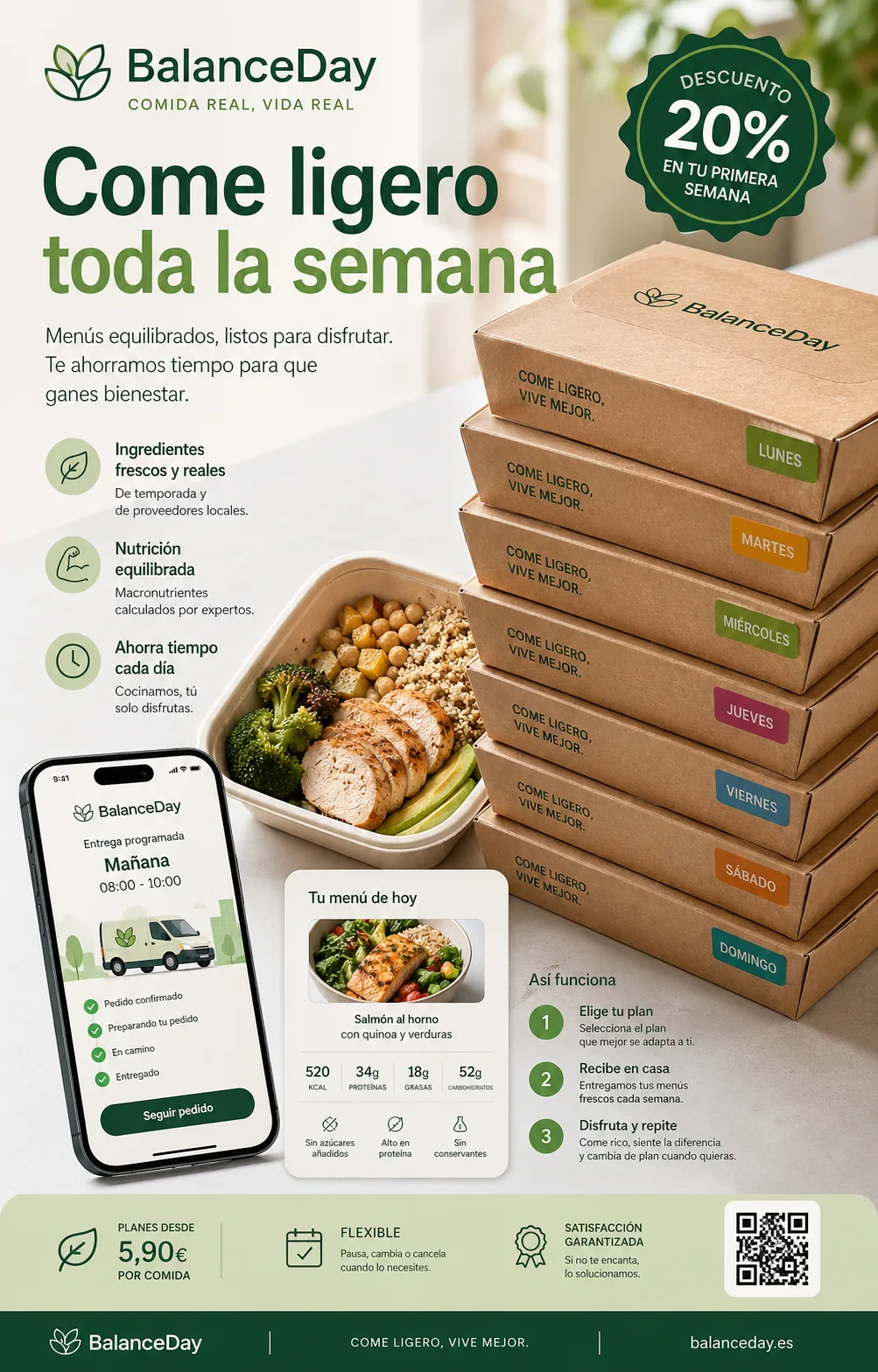 Anuncio suscripción comida saludable