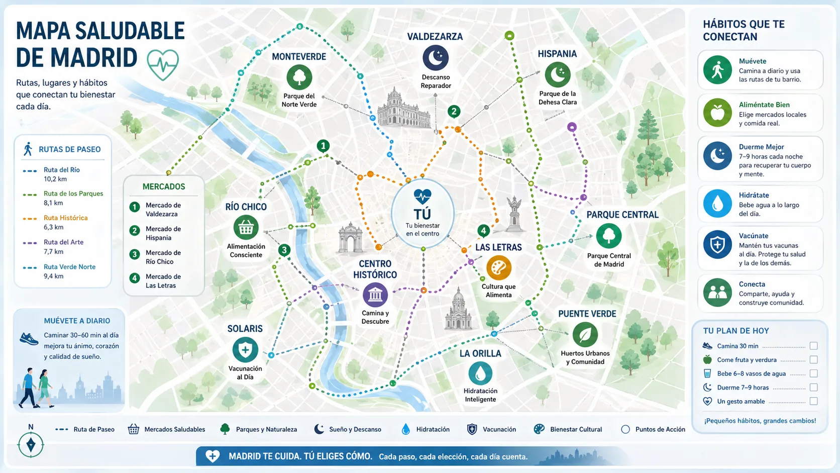 Mapa de defensas saludables en Madrid