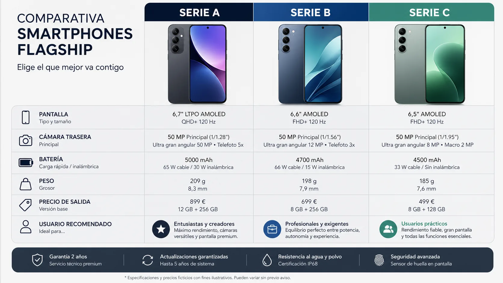 Infografía comparativa smartphones flagship