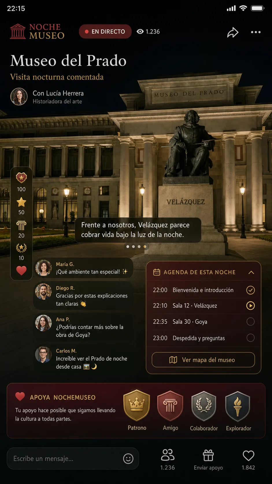 Directo nocturno del Museo del Prado