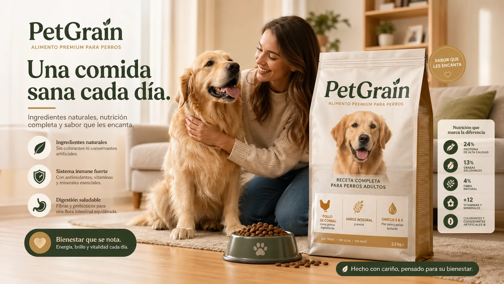 Anuncio alimento premium para perros