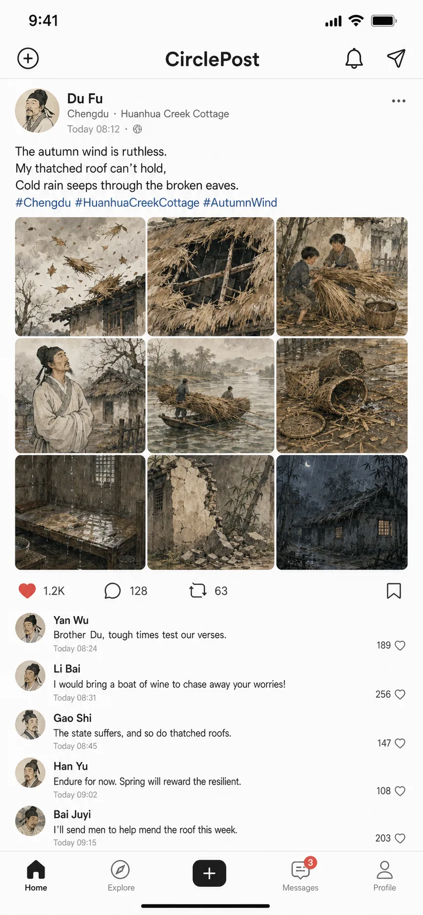 CirclePost Du Fu Cottage Timeline