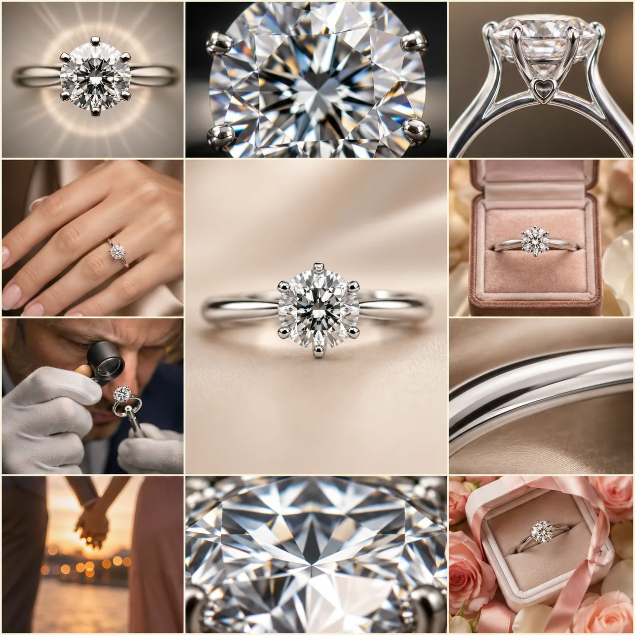 Diamond Engagement Ring - 10-Panel Luxury Jewelry Showcase Poster