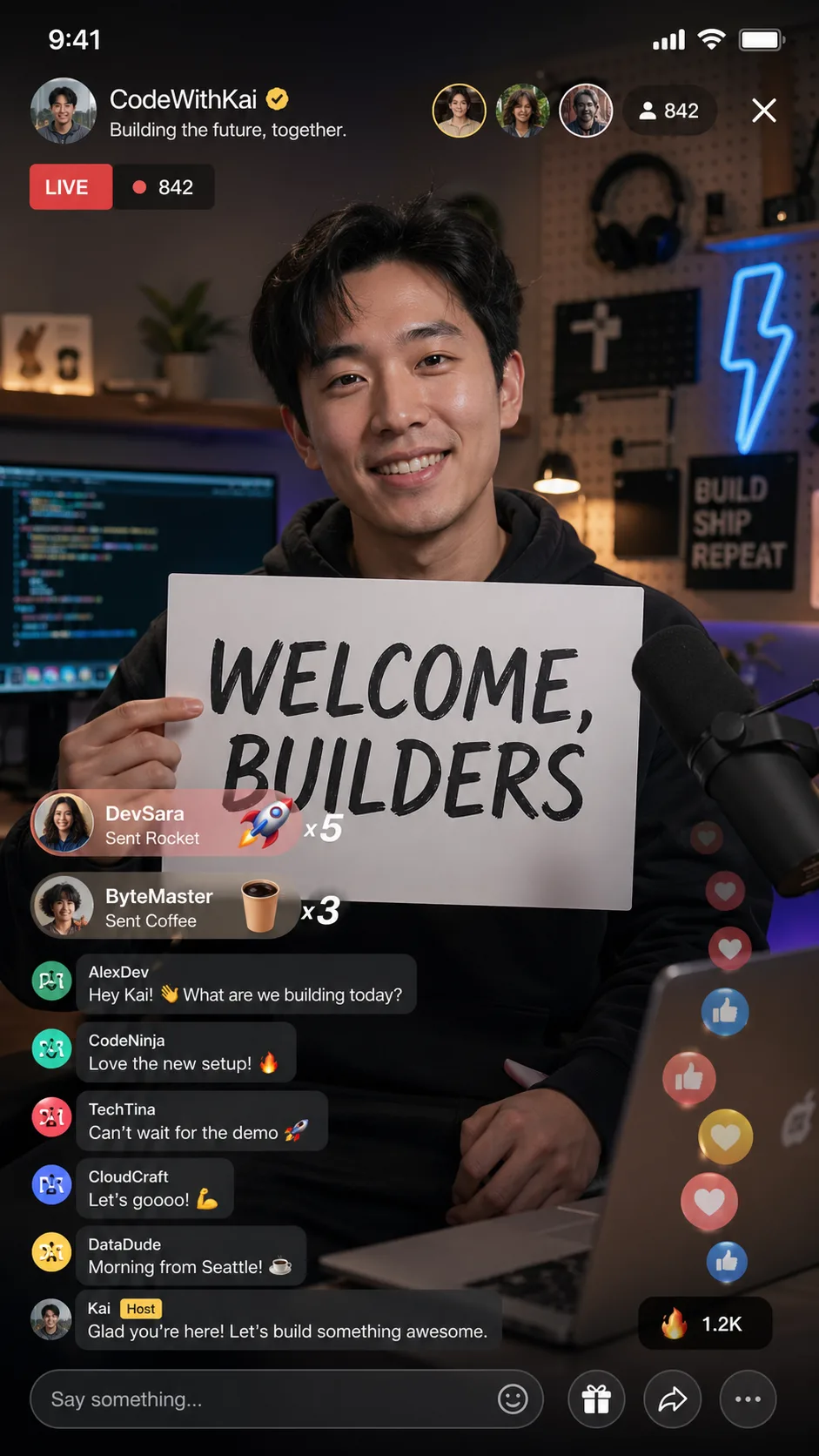 Fictional Tech Creator Livestream Welcome