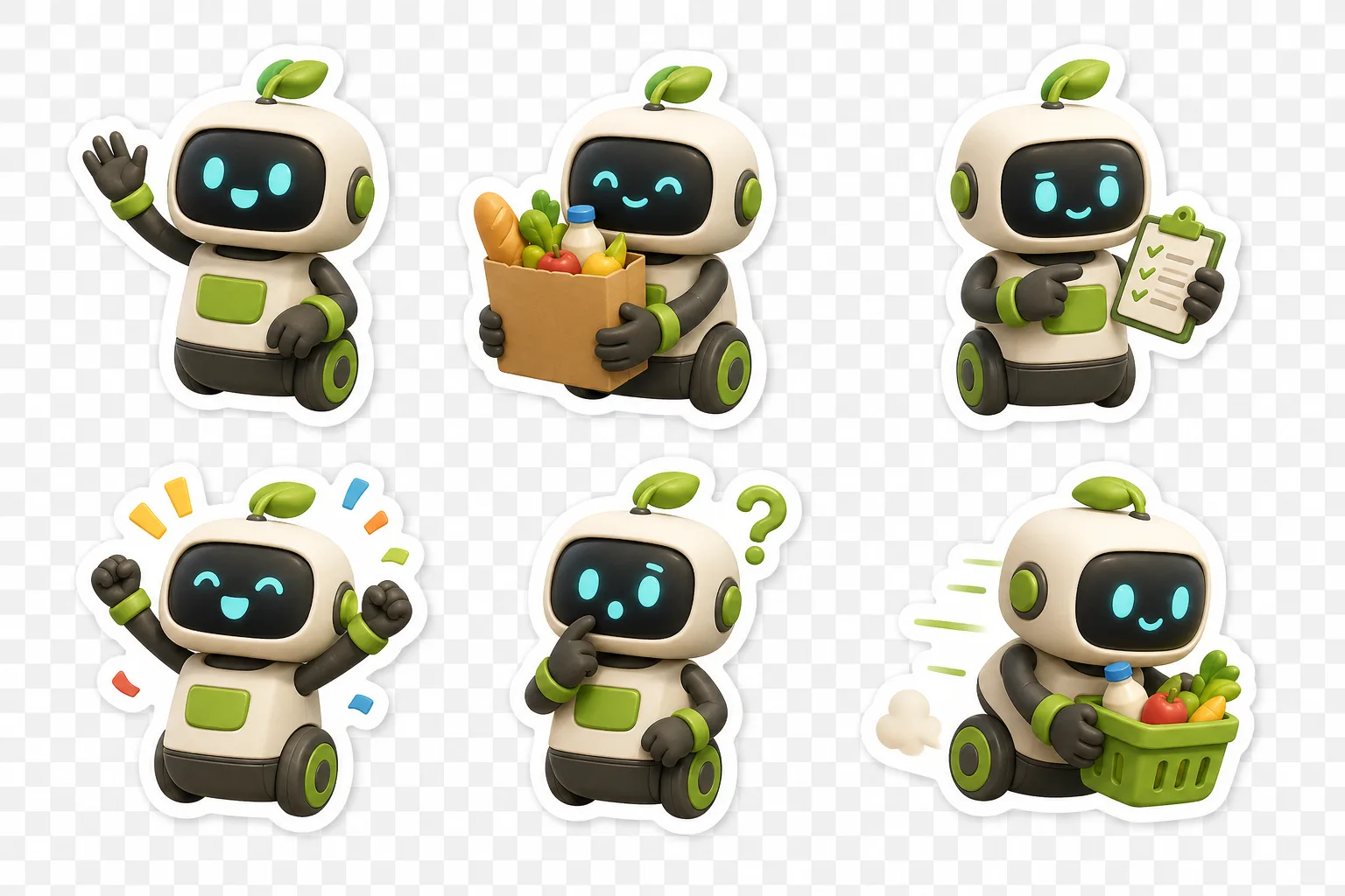 GPT Image 2 delivery robot sticker sheet prompt example
