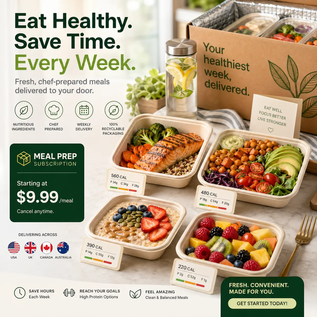Healthy Meal Prep Subscription Ad