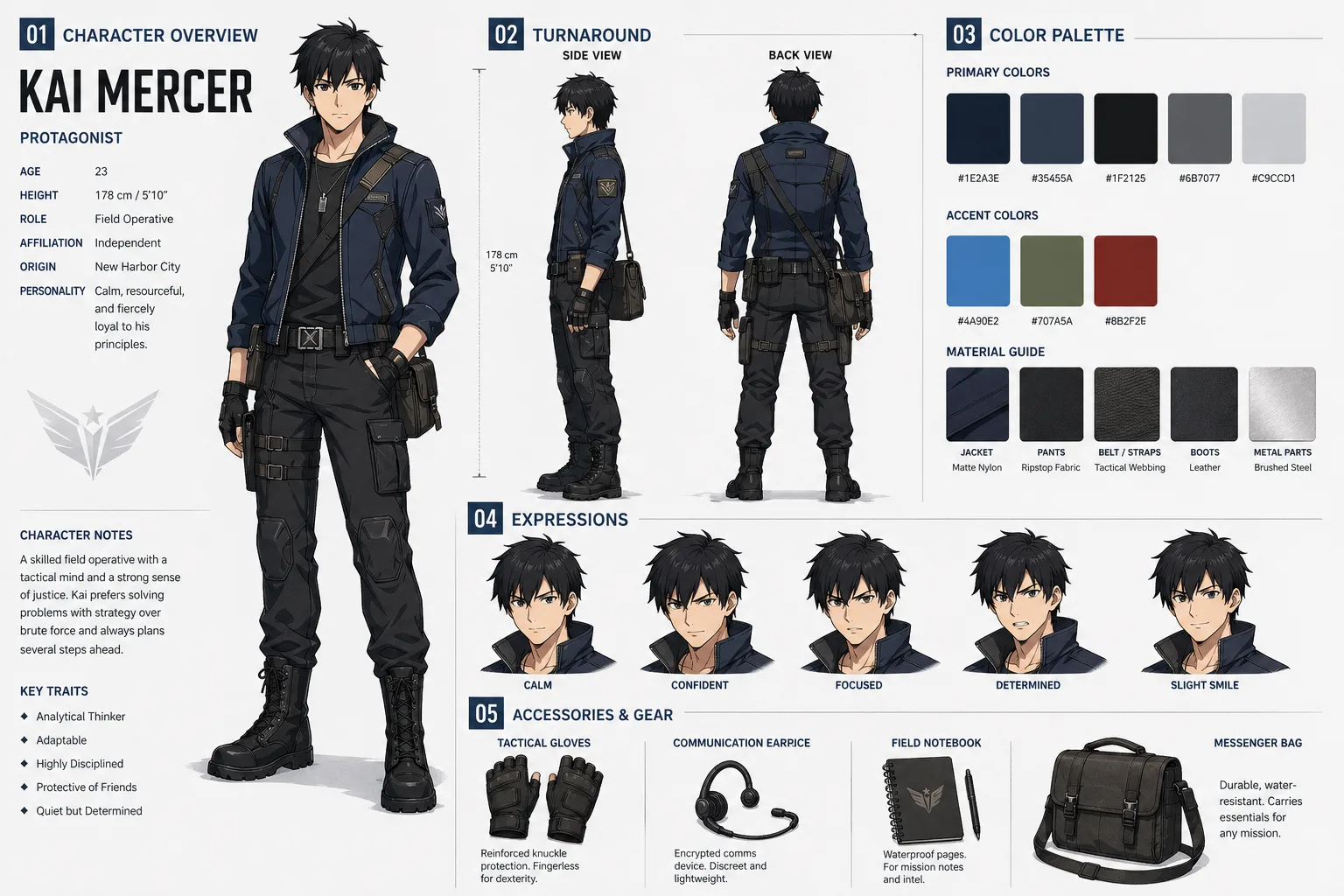 GPT Image 2 male anime character sheet prompt example
