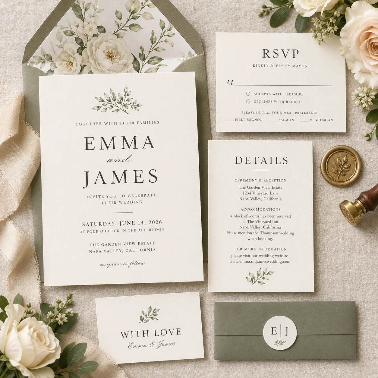 Modern Wedding Invitation Suite