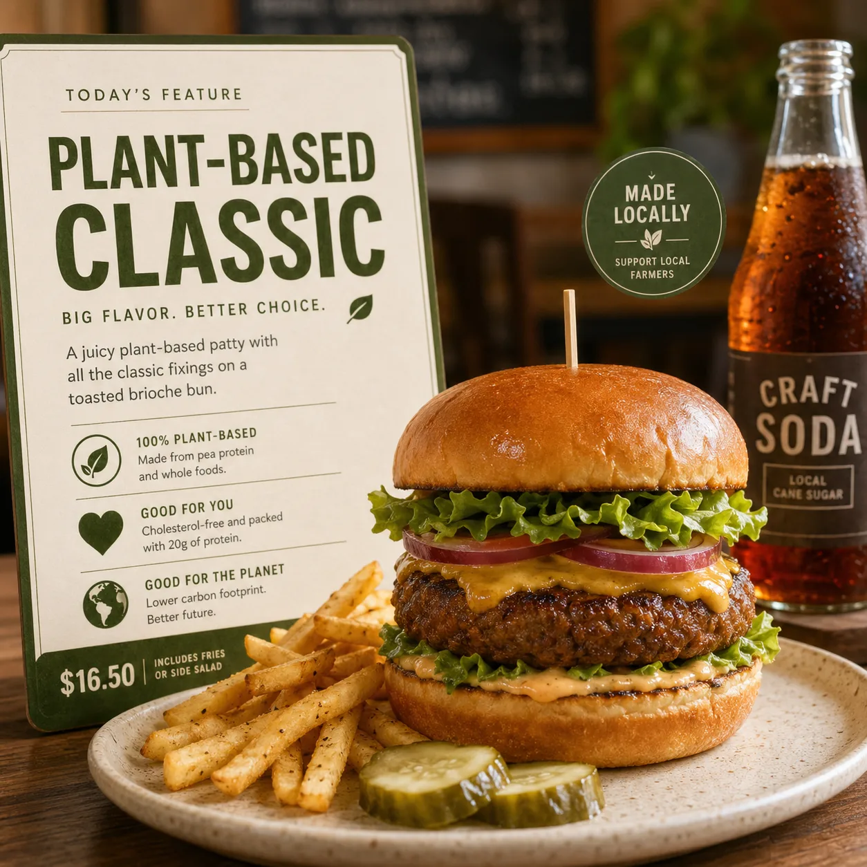 GPT Image 2 plant-based burger menu feature prompt example