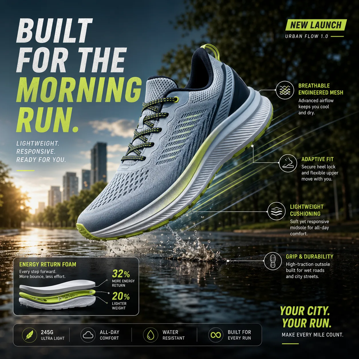 Running Shoe Launch Poster