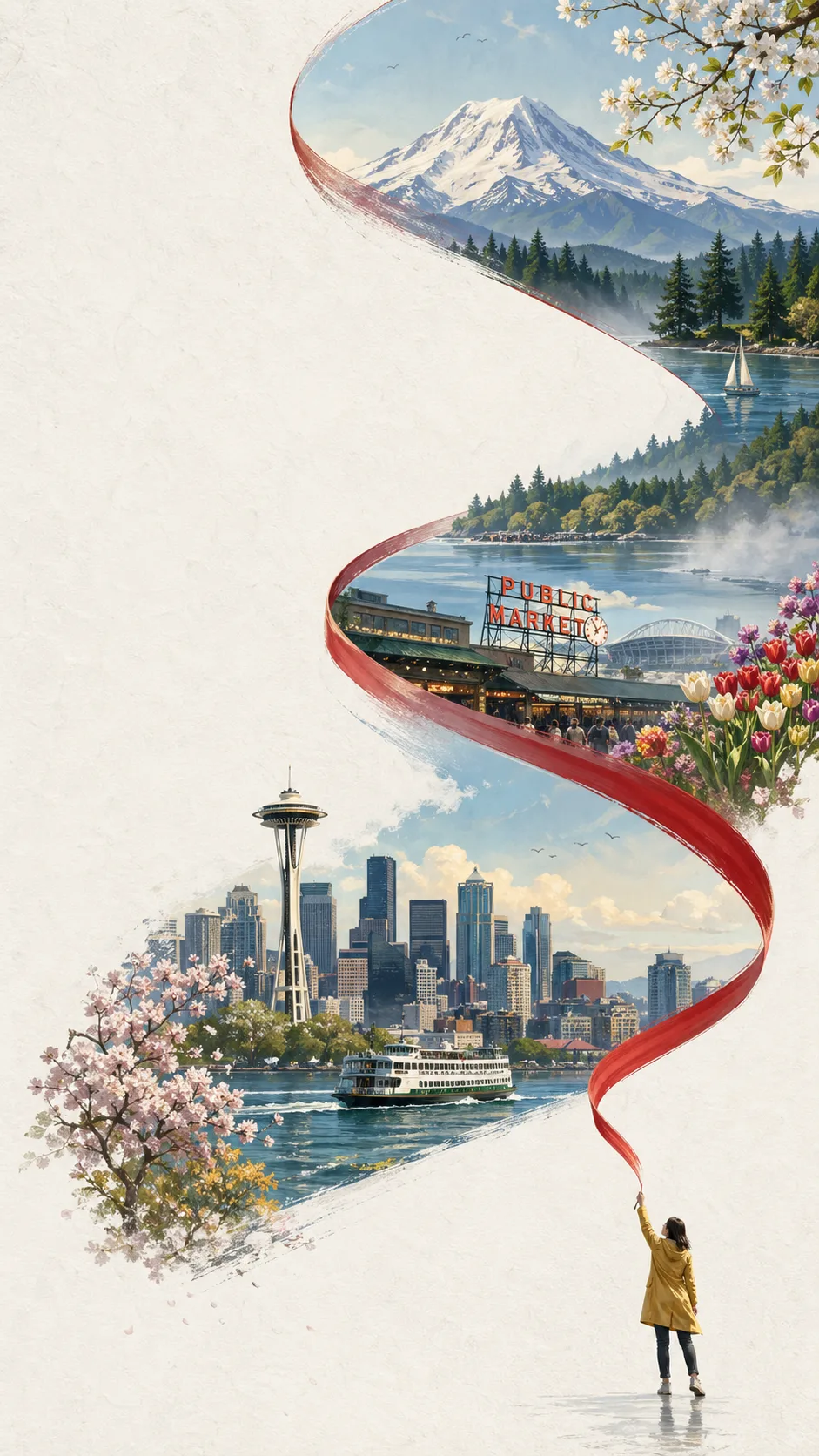 Seattle Spring City Tourism Poster
