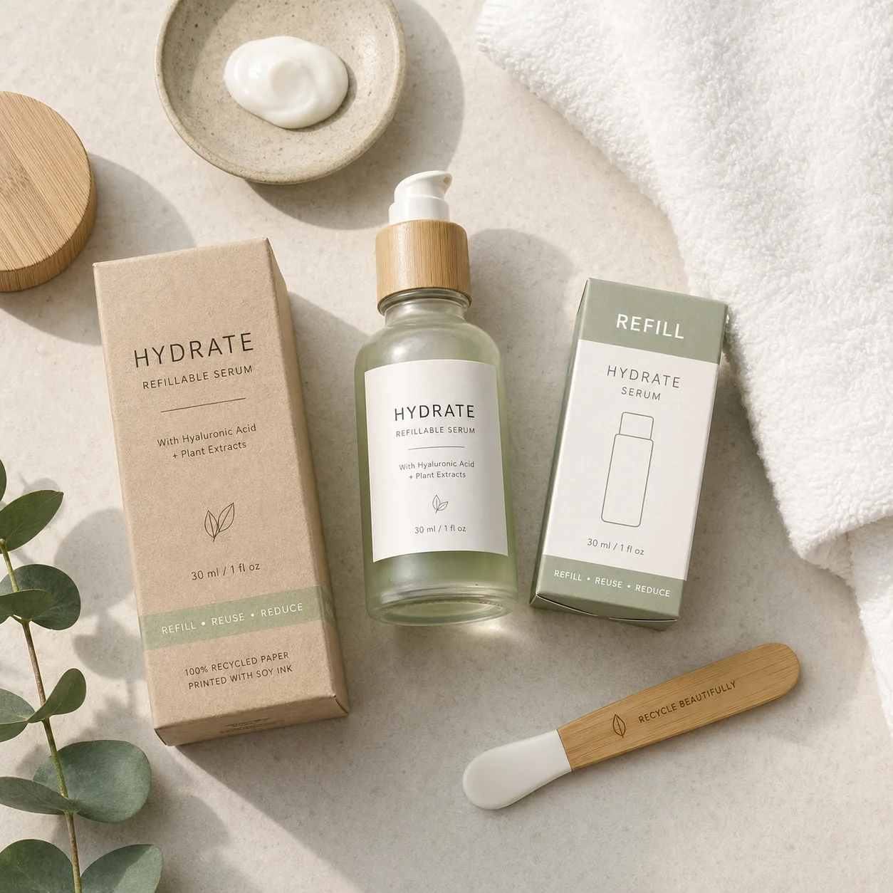 Sustainable Skincare Flatlay