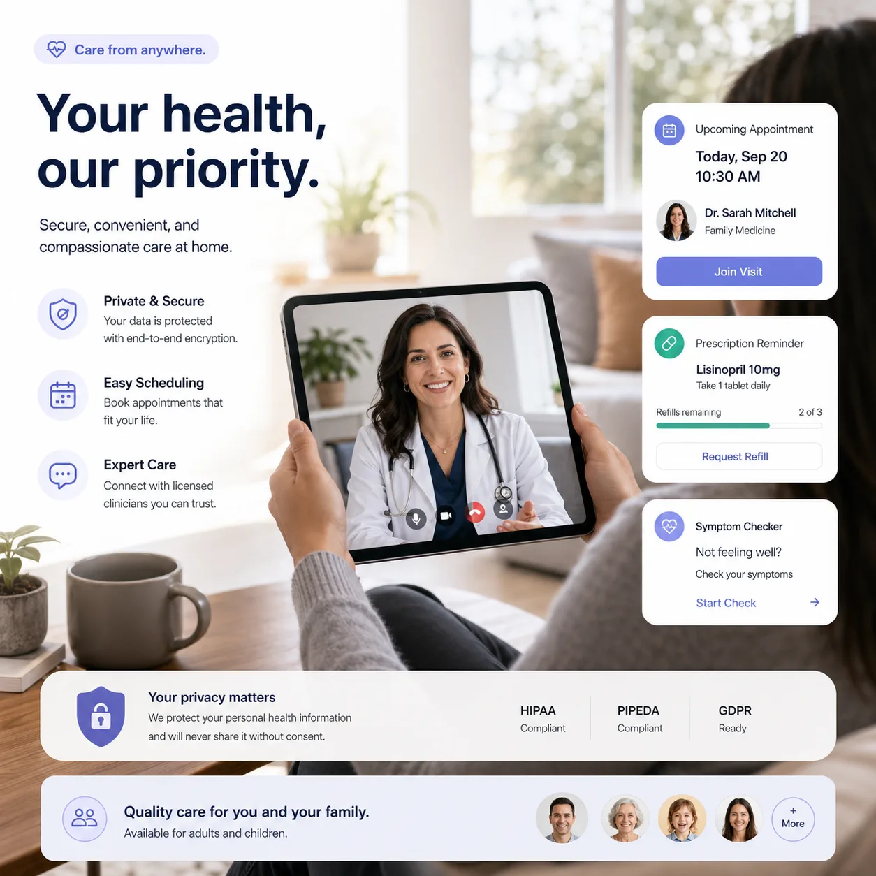 GPT Image 2 telehealth app hero visual prompt example