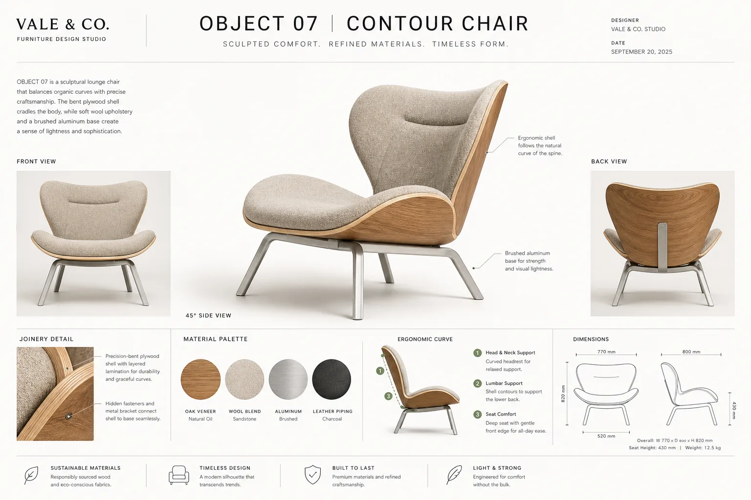 Vale & Co. Contour Chair Design Board