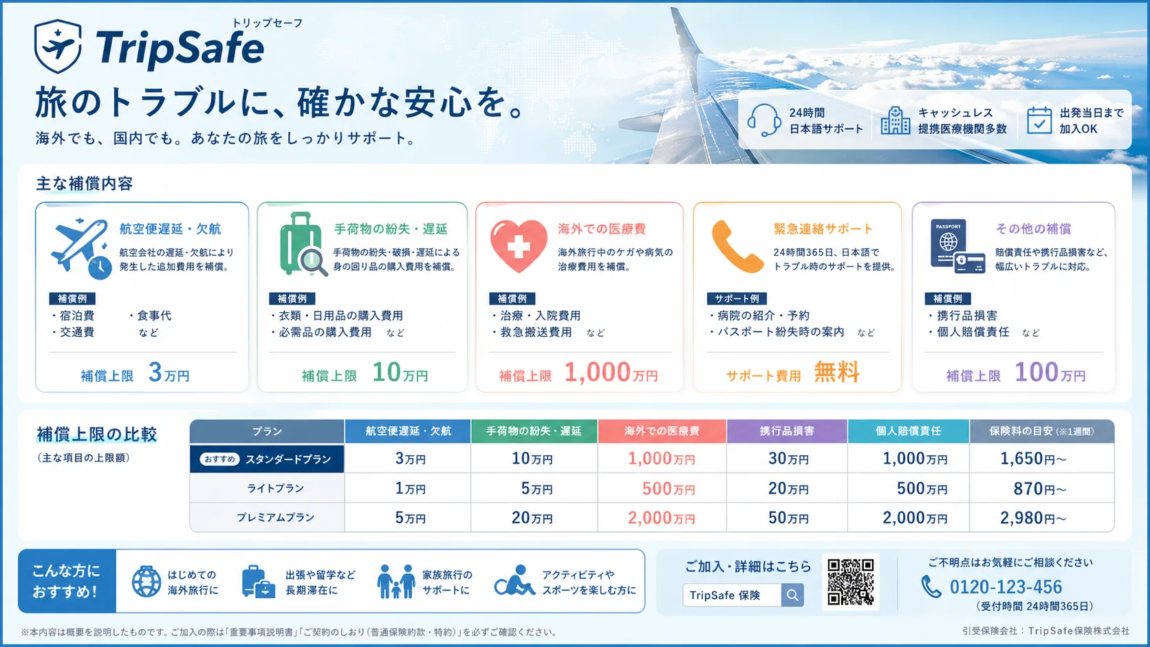 旅行保険説明インフォグラフィック