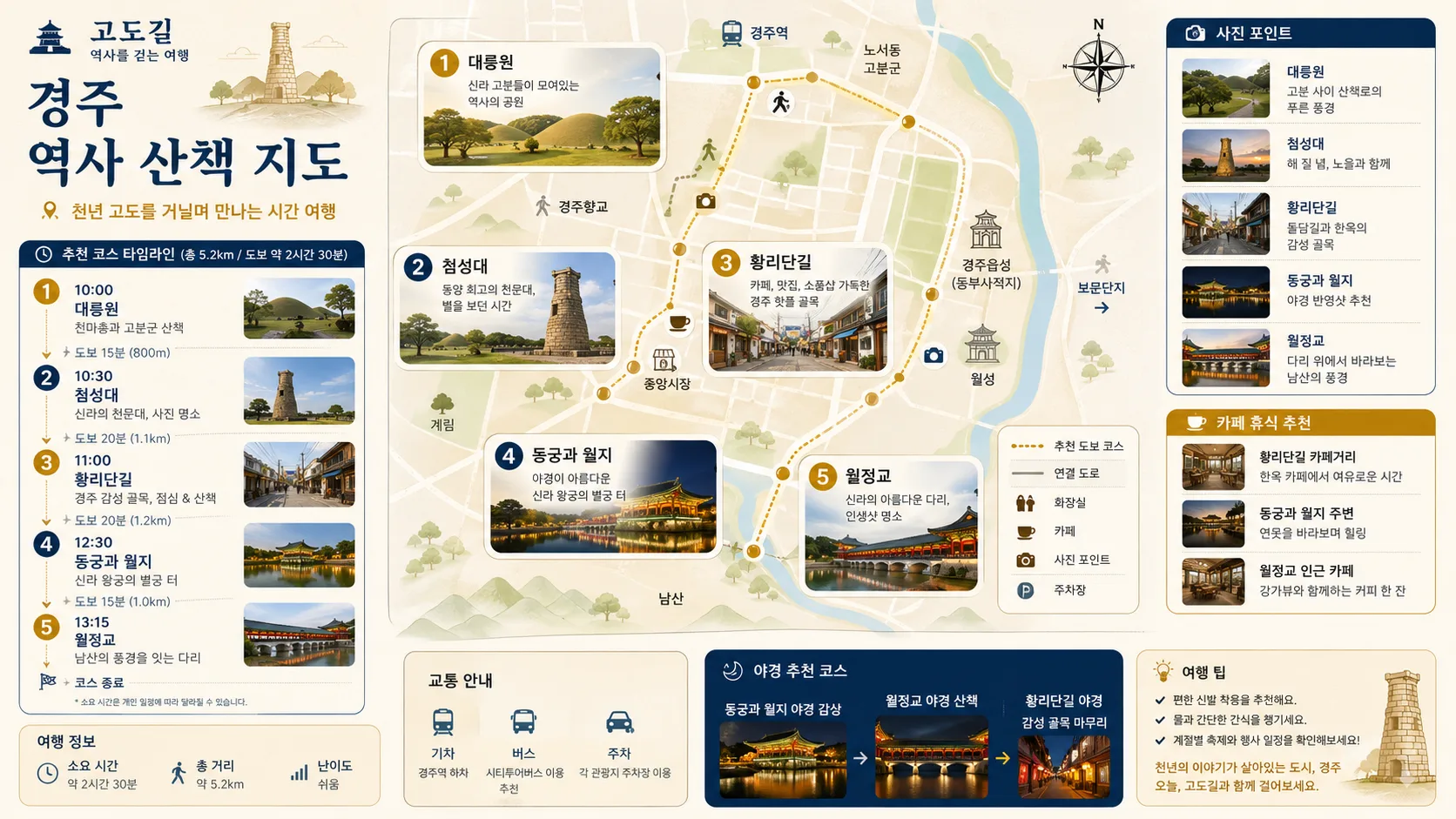 경주 역사 산책 지도