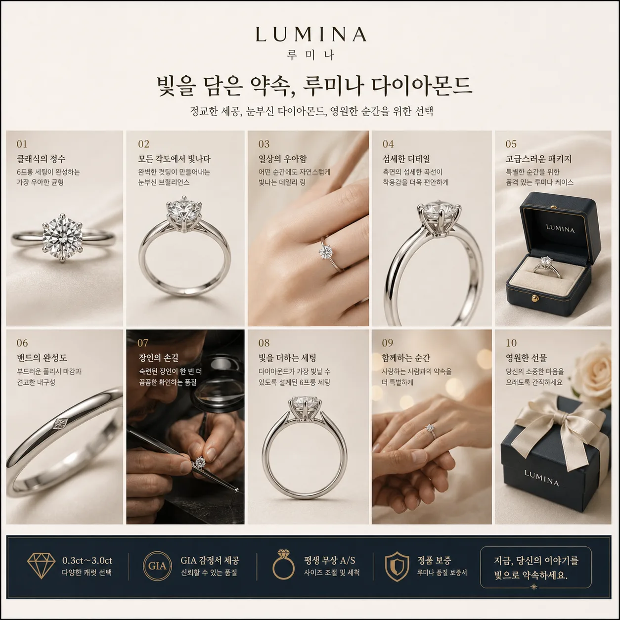 루미나 다이아몬드 반지 10컷 쇼케이스