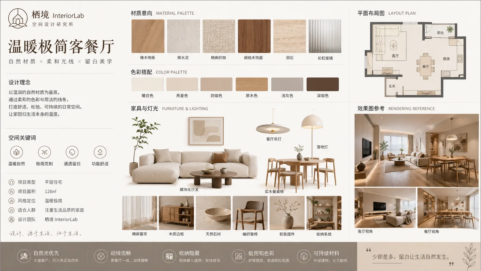 栖境客餐厅室内设计 Moodboard