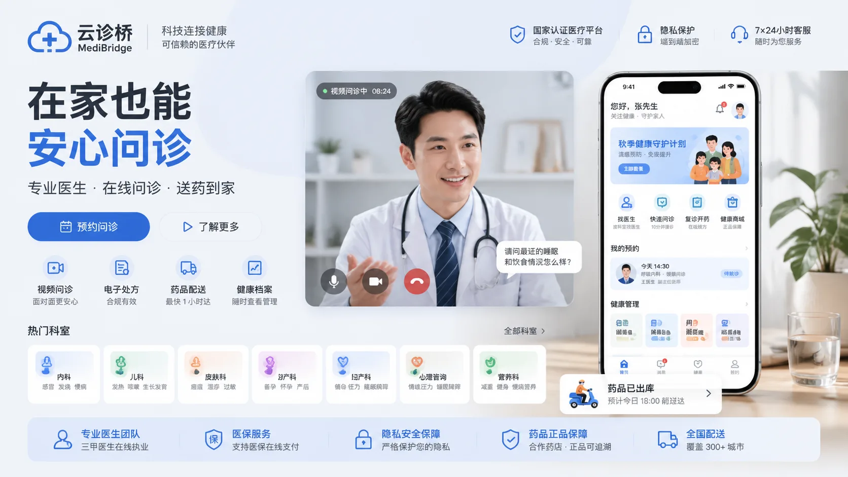 云诊桥远程医疗 App 视觉