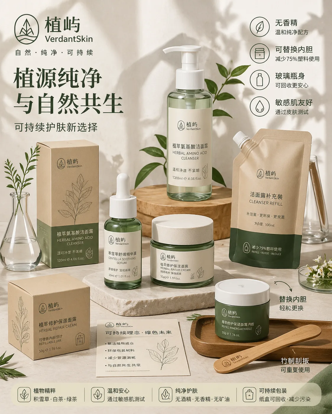 植屿可持续护肤平铺图