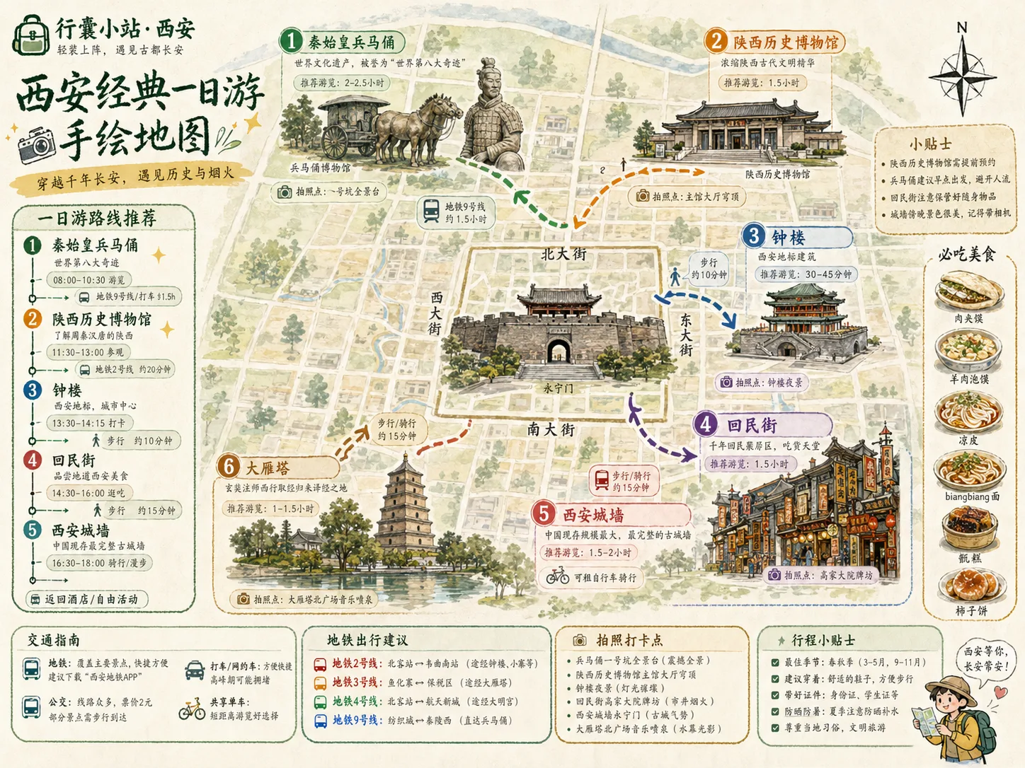 行囊小站西安旅行地图