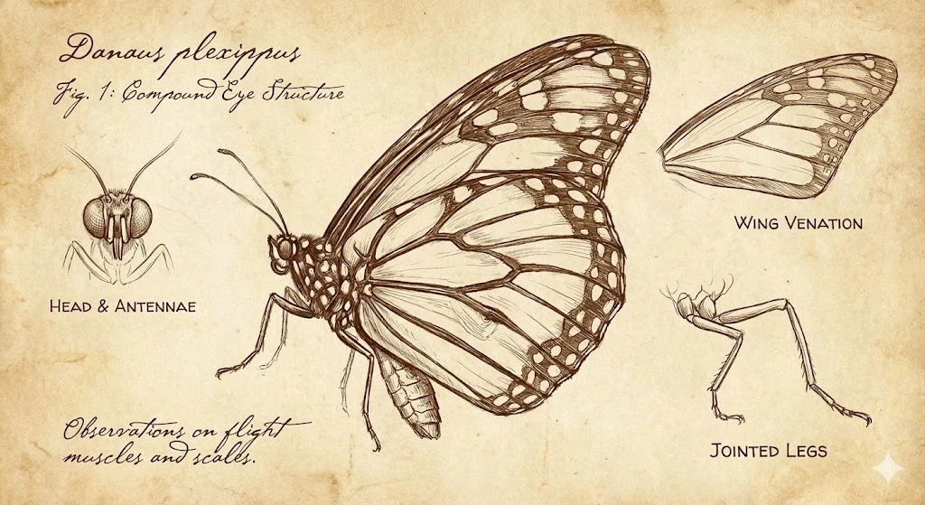 Da Vinci 스타일 나비 해부도 출력