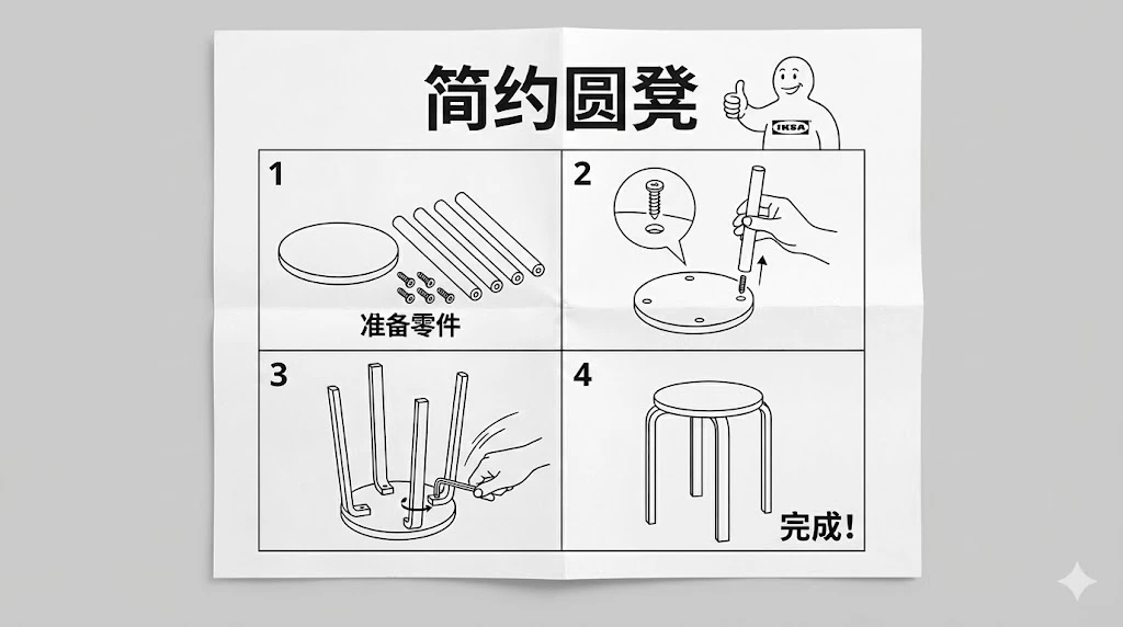 Instrucciones de Ensamblaje de Muebles Estilo IKEA Salida