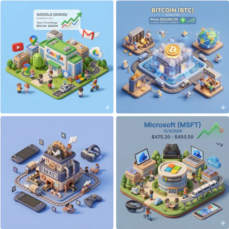 Escena Empresarial Cartoon 3D con Visualización de Datos del Mercado de Valores en Tiempo Real Salida